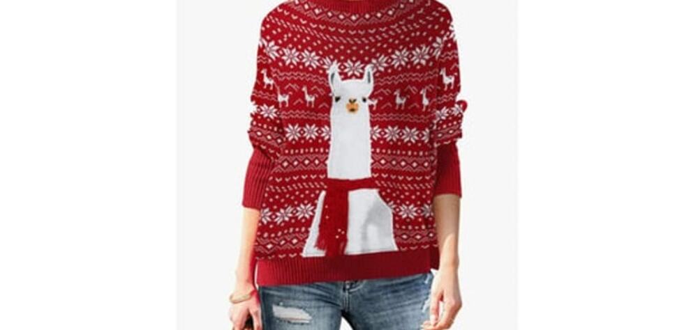 NWOT Pink Queen Women's Alpaca Ugly Christmas Sweater Sz. XL